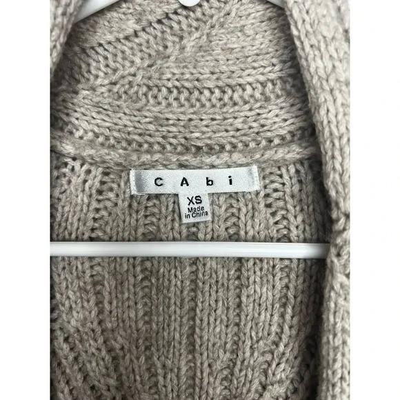 Cabi Womens Vest Long Cable Knit Beige Cotton Wool Yak Blend XS. - Picture 6 of 8